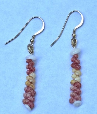 HAWAIIAN 100% NIIHAU 2 INCH  KAHELELANI MAUNA LOA STYLE EARRINGS