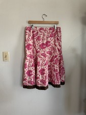 Vintage Y2K Old Navy Cotton Flare Floral Midi Skirt.
