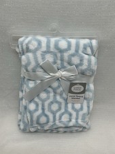 Luvable Friends Blue White Coral Fleece Baby Blanket Lovey 30x36 Unisex Security
