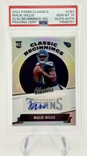 2022 Panini Classics Malik Willis Classic Beginnings Auto /10 Jersey # PSA 10