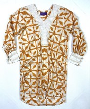 Sana Safinaz Tunic Dress Women s Medium Orange Geometric Pakistani Kurta