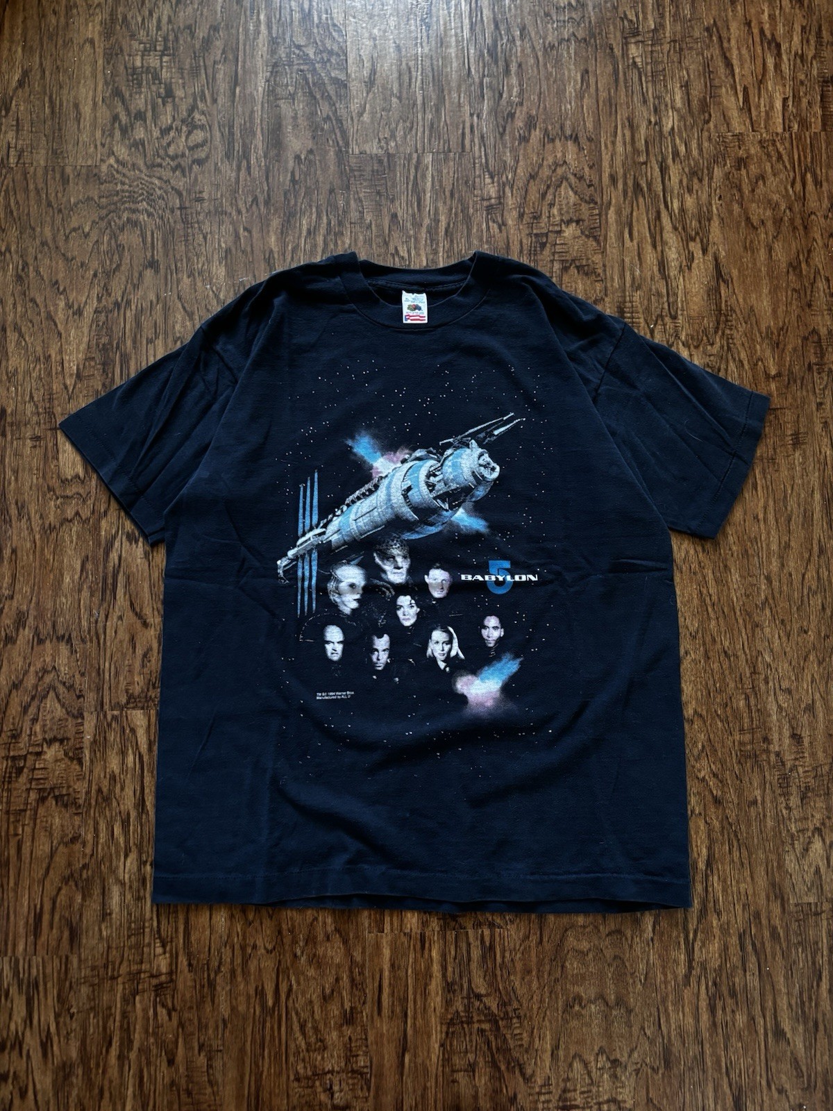 Vtg 1994 Warner Bros Star Trek XL Black Single Stitch Tee