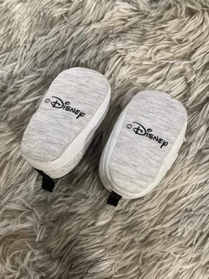 Disney Black And Grey Mickey Mouse Slip On Baby Infant Shoes 3-6 Months - Image 3 of 4