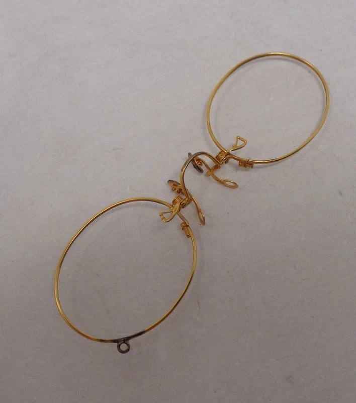 Ancienne lunettes - Pince nez - Lorgnon ancien en métal 1920's - Photo 3/4