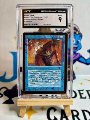 MTG Power Leak Beta CGC 9 ABU 1993 Old School Black Border English Magic