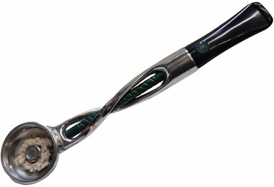 Falcon Special Shillelagh bunt gedrehter gerader Rohrvorbau chrom/grün