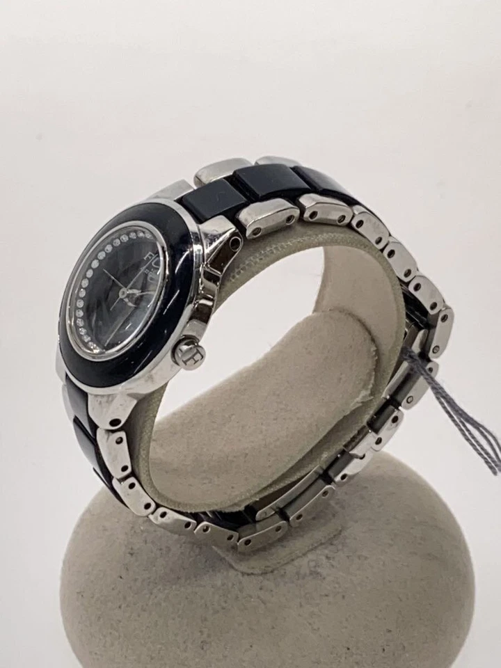 FURLA Black Dial Silver Case Analog Quartz Watch Excellent JAPAN - Image 2 of 4