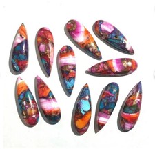 AAA Spiny Purple Daliha Copper Turquoise Cabochon Long Pear Shape Loose Gemstone