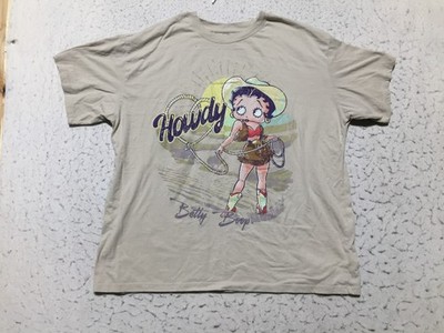 Fleischer Betty Boop T Shirt Womens XL 16-18 Graphic Print Cowgirl Western Short