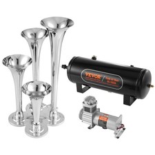 150dB 4-Trumpet Train Horn Kit with 12V 160psi Compressor  2.6Gal Air Tank