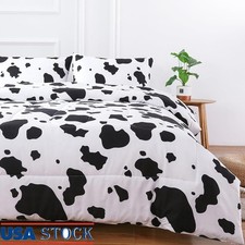 Cow Print Comforter Set Ultra Soft Microfiber Bedding W/ Pillow Covers New
