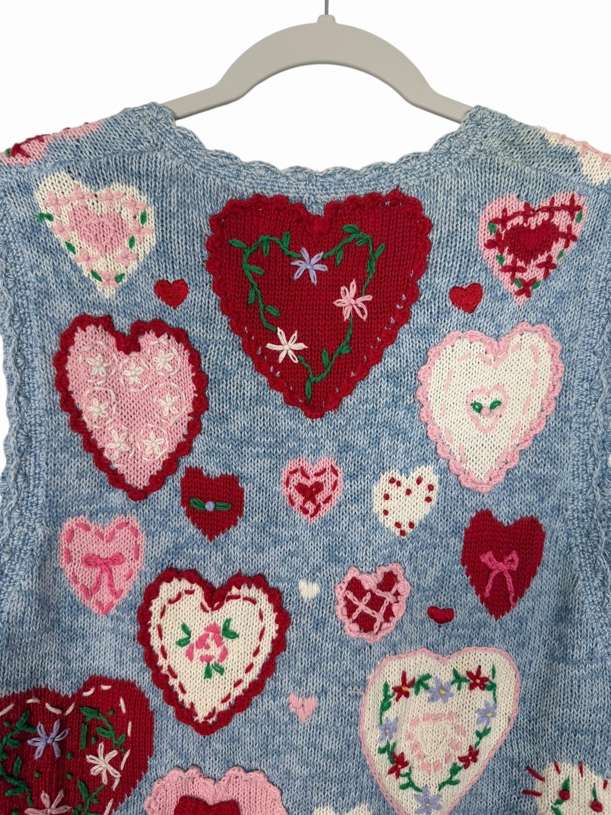 Vintage Eagles Eye Collectibles Knit Valentines Sweater Vest Hearts Size Small