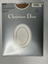 Christian Dior Ultra Sheer Control Top Sandlefoot Pantyhose French Champagne