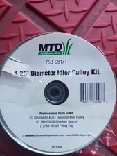 MTD 753-08171 CUB CADET TROYBILT FLAT IDLER PULLEY kit 756-05042 756-04129