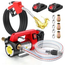 Cordless Electric Fuel Transfer Pump with Nozzle Hoses Kit 12GPM Battery