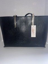 Kate & Alex Cattaro Black Large Snake Embosse...