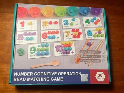 Number Cognitive Operation Bead Matching Game Toddler Toy 36+ Months Montessori