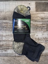 GoldToe Performance Cotton TrailQuarter Ankle Socks 3 Pair Black Men's Sz 10-13