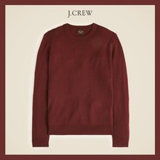 NWT - J. Crew Men's 100 Cashmere Crewneck Sweater Port Wine Sz L - 138