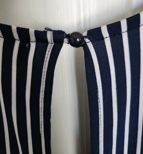 Tuta donna Monteau Los Angeles blu navy bianca a righe senza maniche M nuova senza etichette - Foto 6 di 16