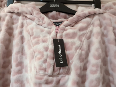 Debenhams Two Piece Fleece Pyjama Top With Zip And Hood