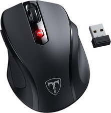Wireless Mouse, D-09 Computer Mouse USB Cordless Mice for Laptop, Ergo Grips, Li