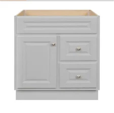 Hampton 30 In. W x 21 In. D x 33.5 In. H Bath Vanity Cabinet Without Top In Gray