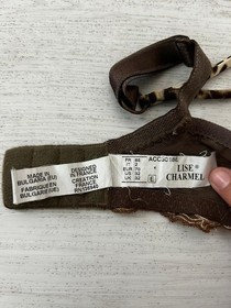 Lise Charmel Unlined Bra Sz 32E Brown Animal Print Embroidered