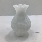 Vintage Waffle Weave Milk Glass Replacement Hurricane Shade Approx 7” Tall 2 ¾”W