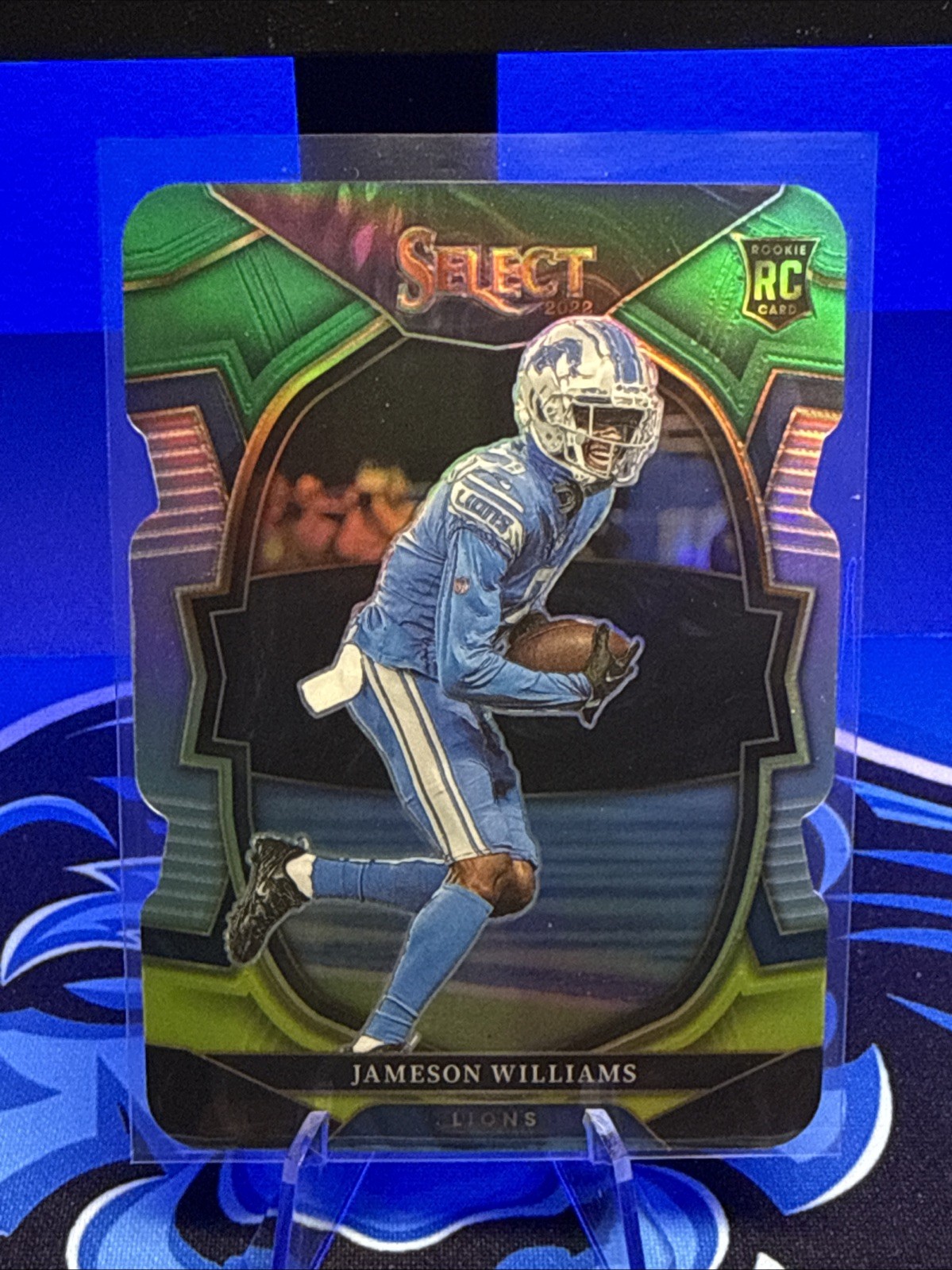 2022  Select - Concourse Jameson Williams #57 Green & Yellow Prizm Die-Cut (RC)