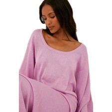 NAKD NWT Tee-shirt Dress Lavender Purple Oversized Lagenlook M Boho Lurex Knit