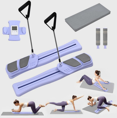 Bauchmuskeltrainer lila mit Stoppuhr   Multifunktionales Fitnessbrett für Fitnes