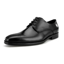Men's Business Derby Shoes Breathable Full Grain Leather Oxford Dress Shoes