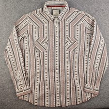 Panhandle Slim Rough Stock Pearl Snap Shirt Mens Large Geometric Aztec Western