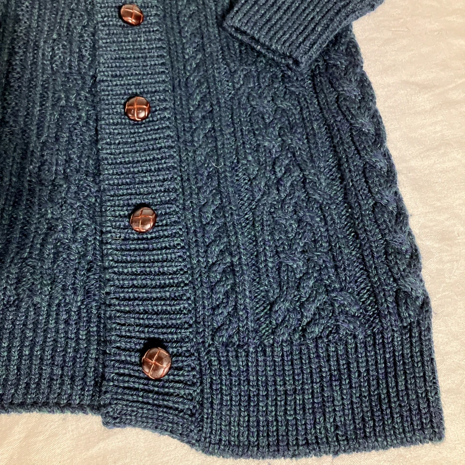 Cárdigan de Colección LL Bean Ireland Para Mujer S Lana Largo Tejido con Cable Botón Cabaña Foto 3 de 4