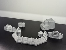 Mini Wargaming Tabletop 40k 3D Printed Terrain Scenery D&D - Defence Line Wall