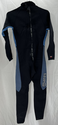 Mares Neoprene Wetsuit Sz 3 Black Blue Diving Surfing Sports Snorkeling 1 mm