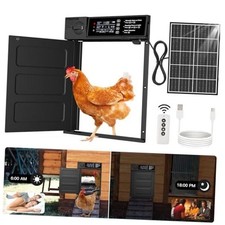 Automatic Chicken Coop Door, Large Size Solar Powered Coop Door with Opening