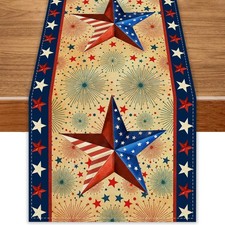 Stars Stripes Patriotic Table Runner 72 Inches 4th of July Memorial Day