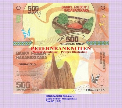 MADAGASKAR  MADAGASCAR  500 ARIARY  2017 Unc P 99 Hby-Polym. 665#   