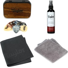 Taylor Darktone Series Pick Tin And Satin Finish Cleaner Bundle - Koa