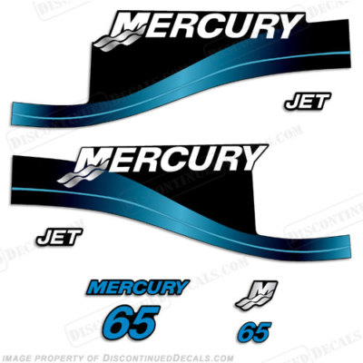 Fits Mercury 65hp Jet Drive Two Stroke Outboard Decal Kit Blue or Red 
