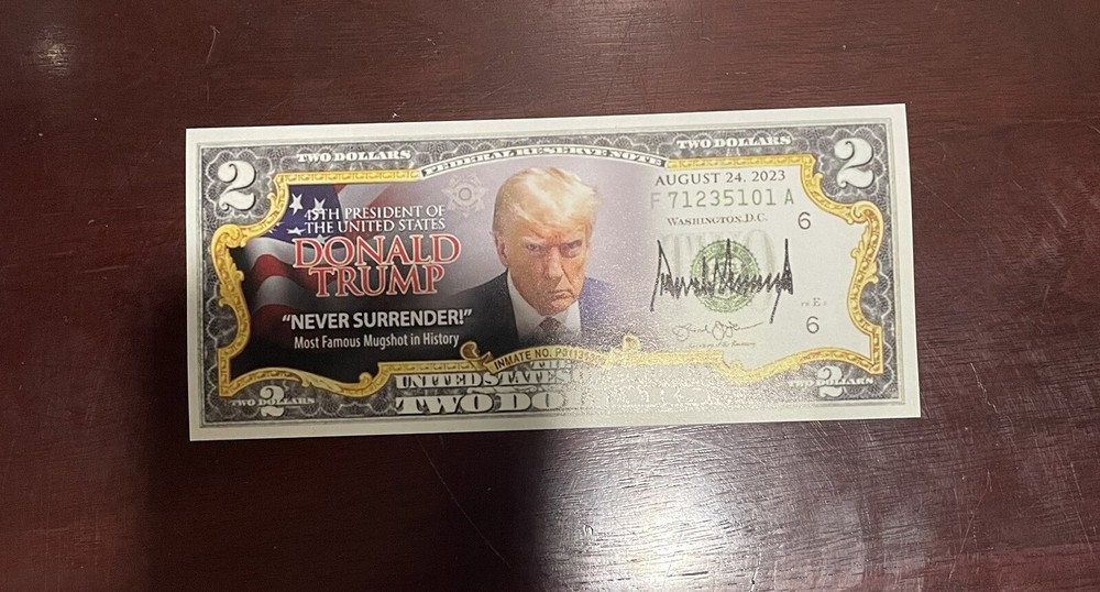 Donald Trump Mug Shot $2 Novelty Bill Collectible Memorabilia