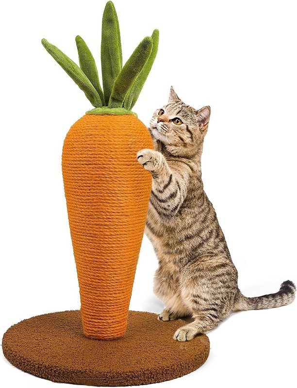 Cute Carrot Cat Scratching Post Natural Sisal 23” Tall Ideal for Kittens-Nice !