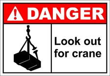 Look Out For Crane Danger OSHA / ANSI Aluminum METAL Sign