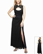ALEX EVENINGS 14 Cutout Lace Bodice Long Gown or Dress NWT 174