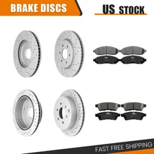Front Rear Drilled Rotors Brake Pads for 2005-19 Nissan Frontier Xterra Equator