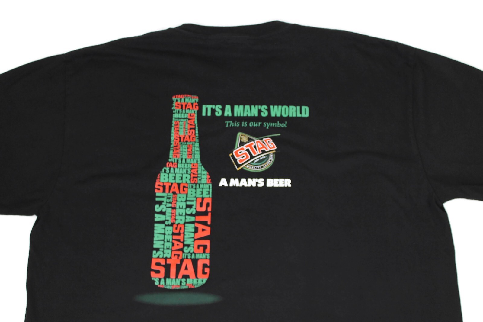 STAG BEER Black T Shirt Suntan Premium Tee A Man's Beer Men's Sz. 2XL