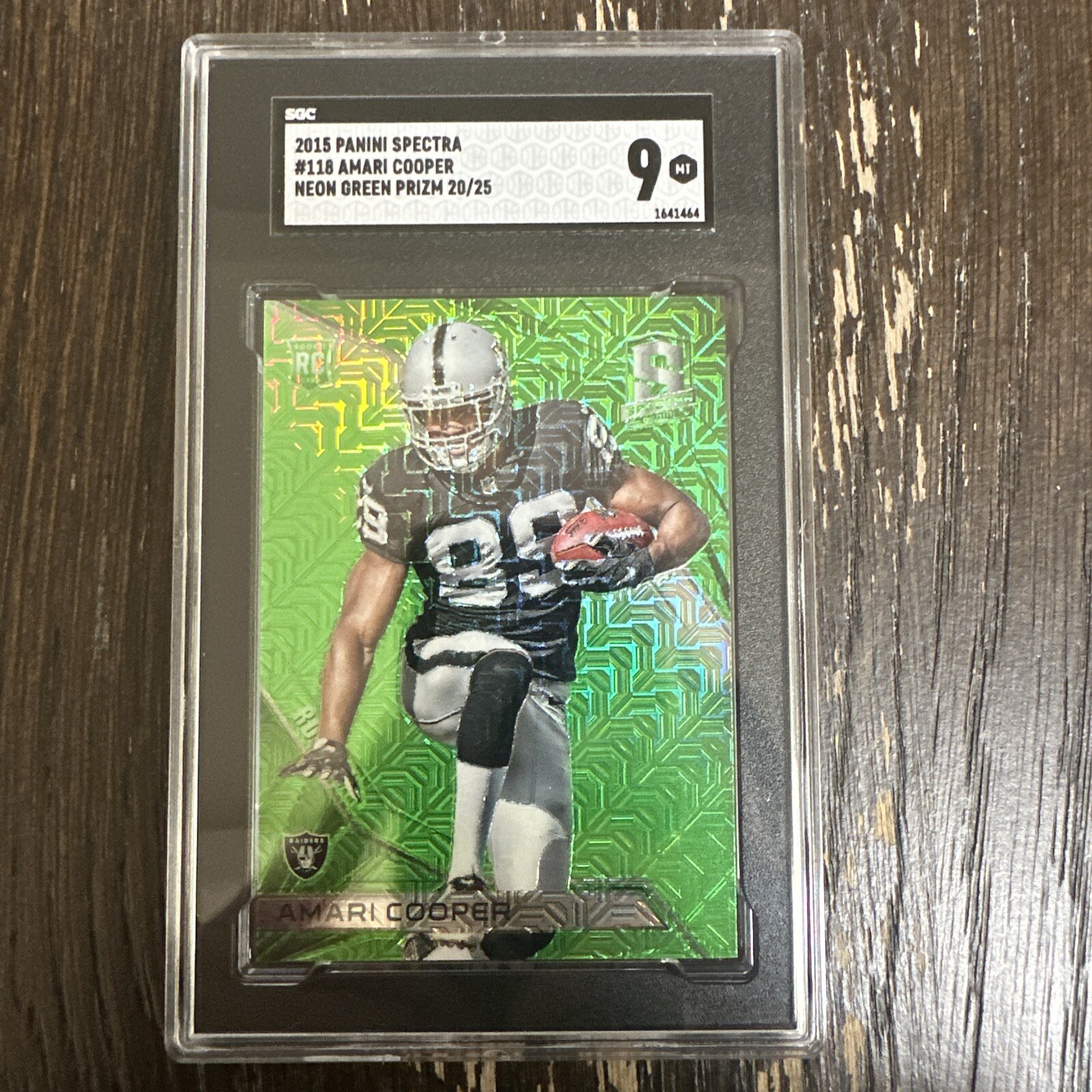 Amari Cooper Panini Spectra #118 Neon Green Die-Cut