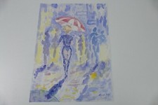 Wilhelm Klußmann Aquarell 1993 sig. Die kesse Oldenburgerin 65x48cm N-1201